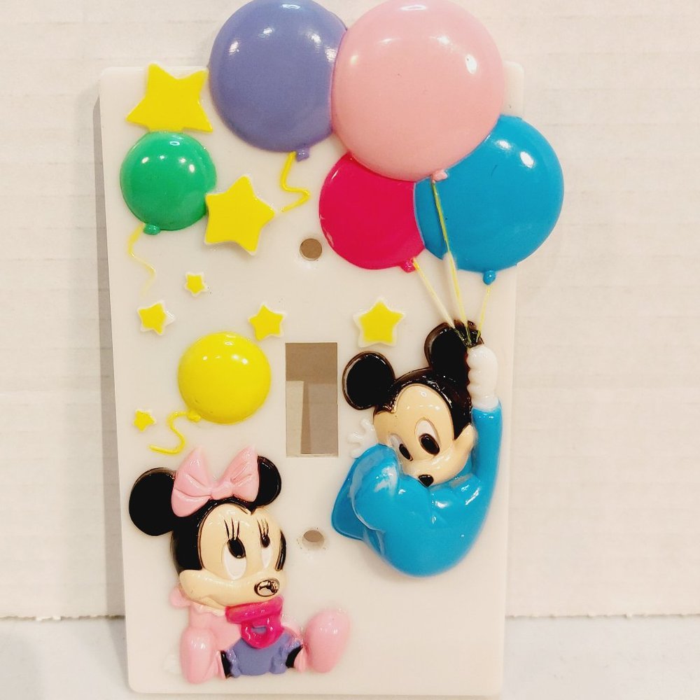 Vtg 1984 Baby Micky and Minnie Mouse light switch cover